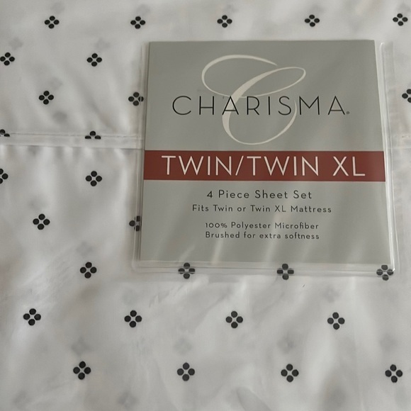 NWT Charisma black Dimond Twin orTwin XL 4 Piece Sheet Set - Picture 3 of 5